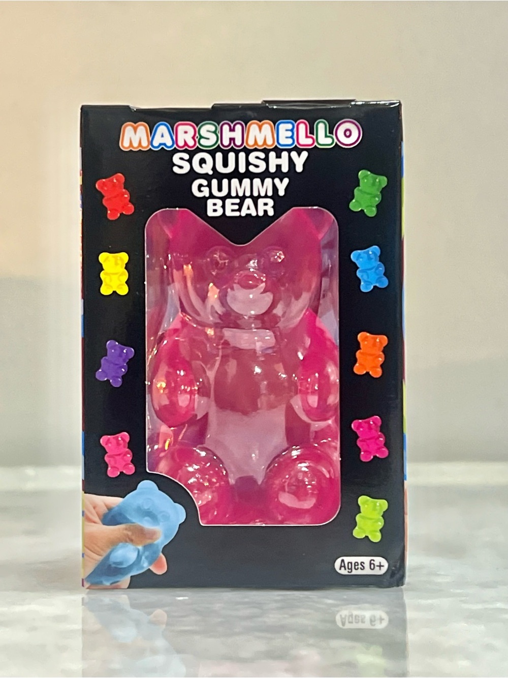Marshmello Squishy Gummy Bear Toy - Pink